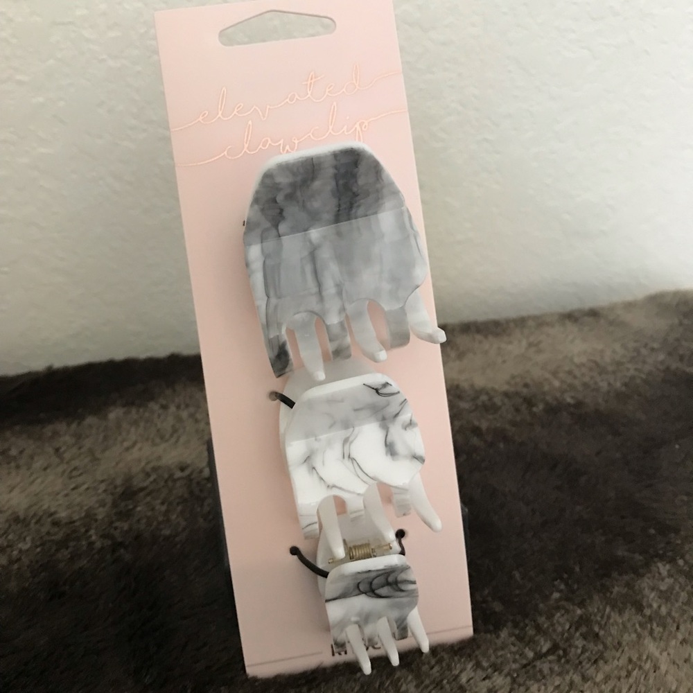 Kitsch 3 Piece Marble Square Claw Clips